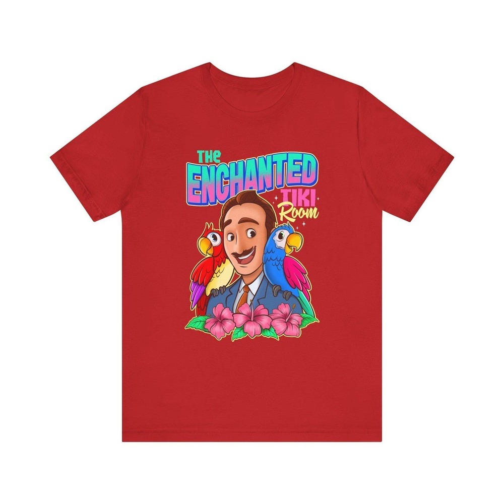 Enchanted Tiki Room T-Shirt, Disney Theme Park Top, Vacation Tee Red